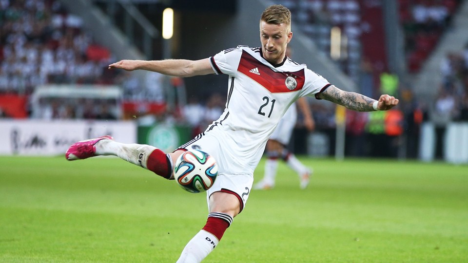 Marco Reus of Germany tries to score during the International Friendly match between Germany and Armenia at Coface Arena on June 6, 2014 in Mainz, Germany