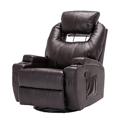 MSG Massage Recliner Leather Sofa Chair Ergonomic Lounge Swivel H…