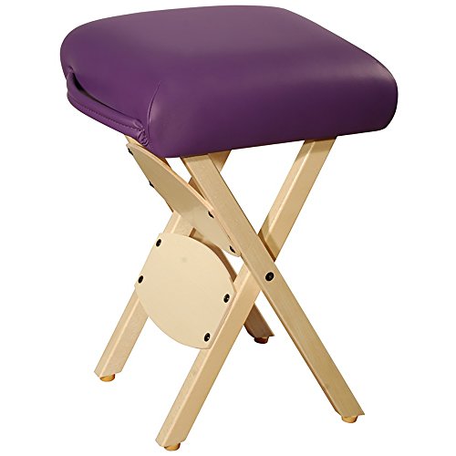 Mt Massage Tables Wooden Folding Massage Stool, Purple
