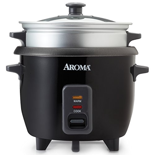 Aroma 3 Cups Uncooked/6 Cups Cooked Rice Cooker, Steamer, Silver …