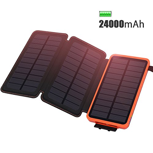 Solar Charger 24000mAh ADDTOP Waterproof Power Bank Portable Batt…