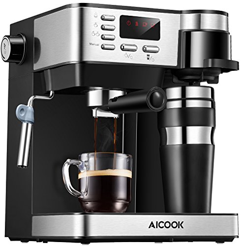 AICOOK Espresso and Coffee Machine, 3 in 1 Combination 15 Bar Esp…