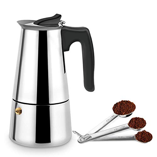 Stovetop Espresso Maker Stainless Steel Moka Pot Coffee Maker 9 C…