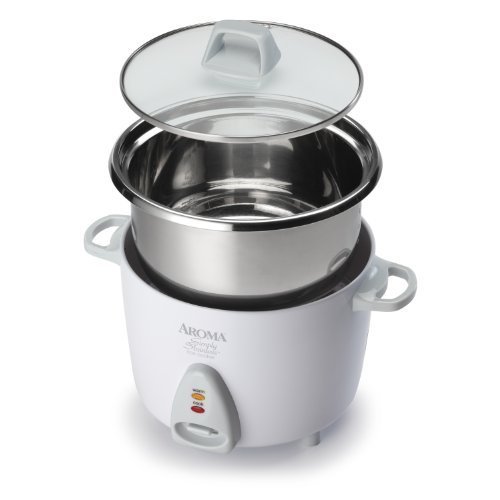 Aroma Simply Stainless 3-Cup(Uncooked) to 6-Cup (Cooked) Rice Coo…