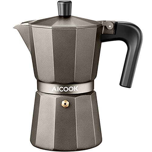 AICOOK Stovetop Espresso Machine, Moka Pot, Espresso and Coffee M…
