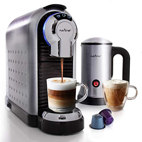 NutriChef Espresso Coffee Machine & Cappuccino Maker with Milk Fr…