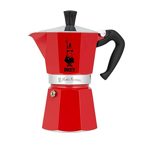 Bialetti 6633 6 Cup Moka Stovetop Espresso Maker, Red