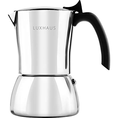LuxHaus Stovetop Espresso Maker – 3 Cup Moka Pot Coffee Maker – 1…