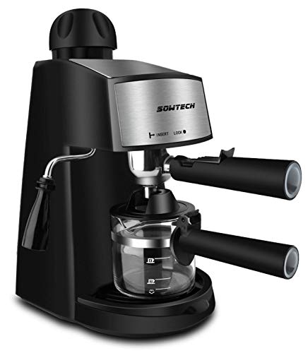 Steam Espresso Machine, SOWTECH 3.5 Bar 4 Cup Espresso Maker Capp…