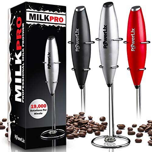 PowerLix Milk Frother Handheld Battery Operated Electric Foam Mak…