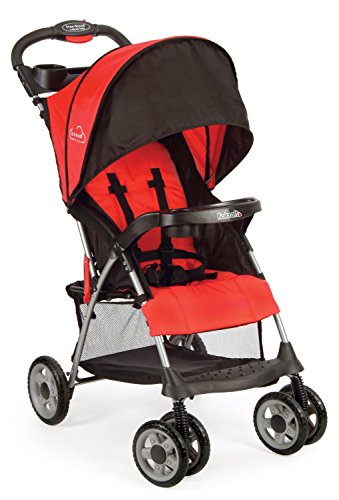 Kolcraft Cloud Plus Lightweight Stroller with 5-Point Safety System and Multi-Positon Reclining Seat , Fire Red