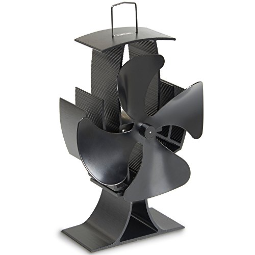 VonHaus 4-Blade Heat Powered Wood Stove Fan – Ultra Quiet Firepla…