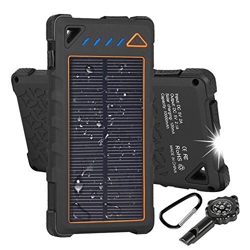Hobest Solar Charger 10000mAh,Water-resistant Outdoor Solar Power…