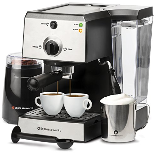 EspressoWorks 7 Pc All-In-One Espresso Machine & Cappuccino Maker…