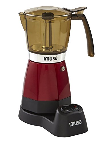 IMUSA USA B120-60008 Electric Espresso/Moka Maker, 3-6 Cups, Red