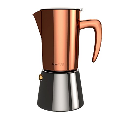 bonVIVO Intenca Stovetop Espresso Maker (11.8 oz, Copper)