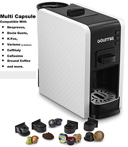 Gourmia 1 Touch Multi Capsule Espresso Coffee Machine – 4 Pod Car…
