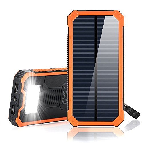 15000mAh Solar Power Bank, Solar Charger Portable Dual USB Solar …