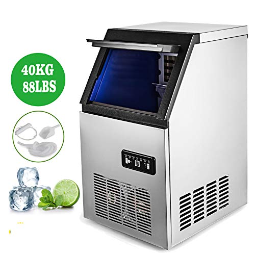 Happibuy Commercial Ice Maker 160W Stainless Steel Ice Cube Maker…