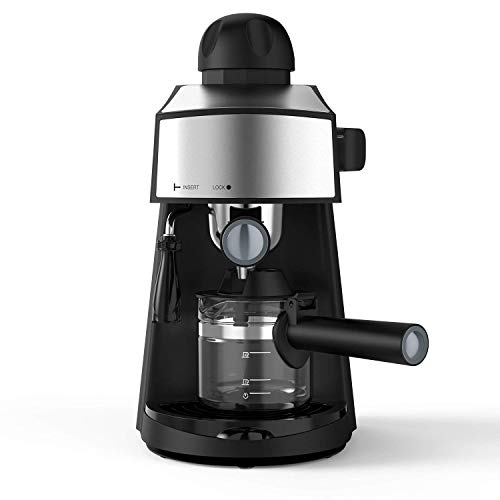 Steam Espresso Machine 800W 4 Cup Stainless Steel Espresso Cappuc…