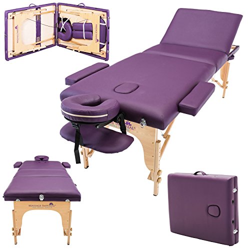 Massage Imperial® Deluxe Lightweight Purple 3-Section Portable Ma…