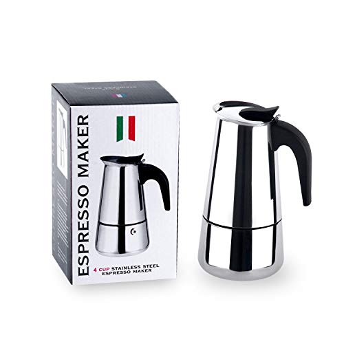 Zeroomade Stovetop Espresso Moka Pot 4-Cups Stainless Steel 304 M…