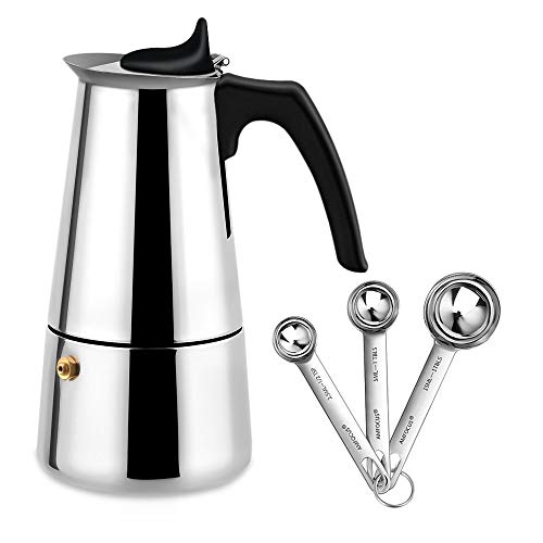 Stovetop Espresso Coffee Maker with Coffee Scoops Measuring Spoon…
