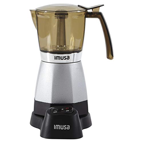 IMUSA USA B120-60007 Electric Coffee/Moka Maker 3-6-Cup (Silver)