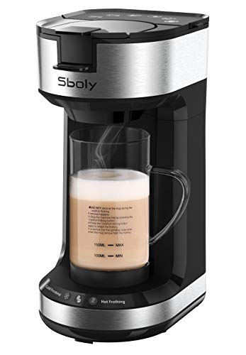 Single Serve Coffee Maker with Milk Frother, 2-Way Coffee Machine…