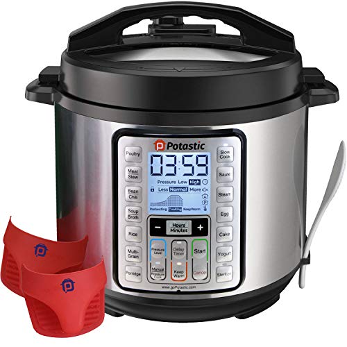 Potastic 6Qt 10-in-1 Programmable Pressure, LCD Display,Instant C…
