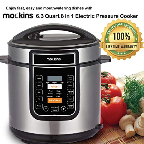 Mockins 6 Liter 8 in 1 Electric Pressure Cooker with 16 Functions…
