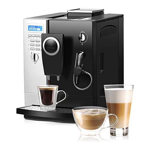 COSTWAY Super Automatic Espresso Machine, All-In-One Design, 19 B…