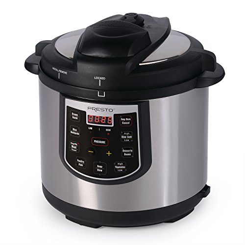 Presto 02141 6-Quart Electric Pressure Cooker, Stainless, Black, …